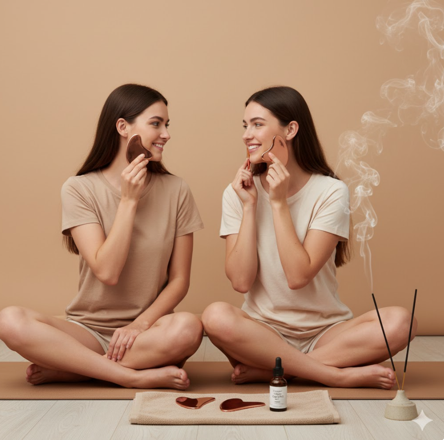 Zestaw DUO: Miedziane Gua Sha – Rytuał dla Dwojga
